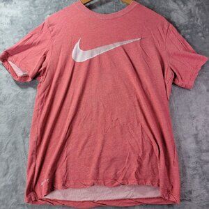 Nike Mens Dri Fit Red Short Sleeve Athletic T Shirt M Activewear Running Gym